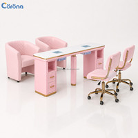 Station de travail pour ongles moderne, mobilier professionnel pour salon de manucure, table de manucure avec armoire de rangement pour salon de beauté