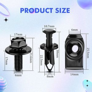 Universal Plastic <b>Clips</b> For Engine Inner Cover Splash Guard Plate Bolts Bumper Car Repair 45PCS Black - Product Image 4