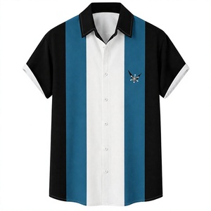 เสื้อเชิ้ตแขนสั้นสีดำ ขาว และเขียวอมฟ้า ดีไซน์ลำลองทันสมัย ระบายอากาศได้ดี เป็นมิตรกับสิ่งแวดล้อม เหมาะสำหรับฤดูใบไม้ผลิ - Product Image 1