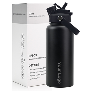 Biểu Tượng Tùy Chỉnh Phòng Tập Thể Dục Thể Thao Bình Nhiệt Du Lịch Tumbler Thép Không Gỉ Cách Nhiệt Chai Nước Với 2-Trong-1 Rơm Và Vòi Nắp - Product Image 1