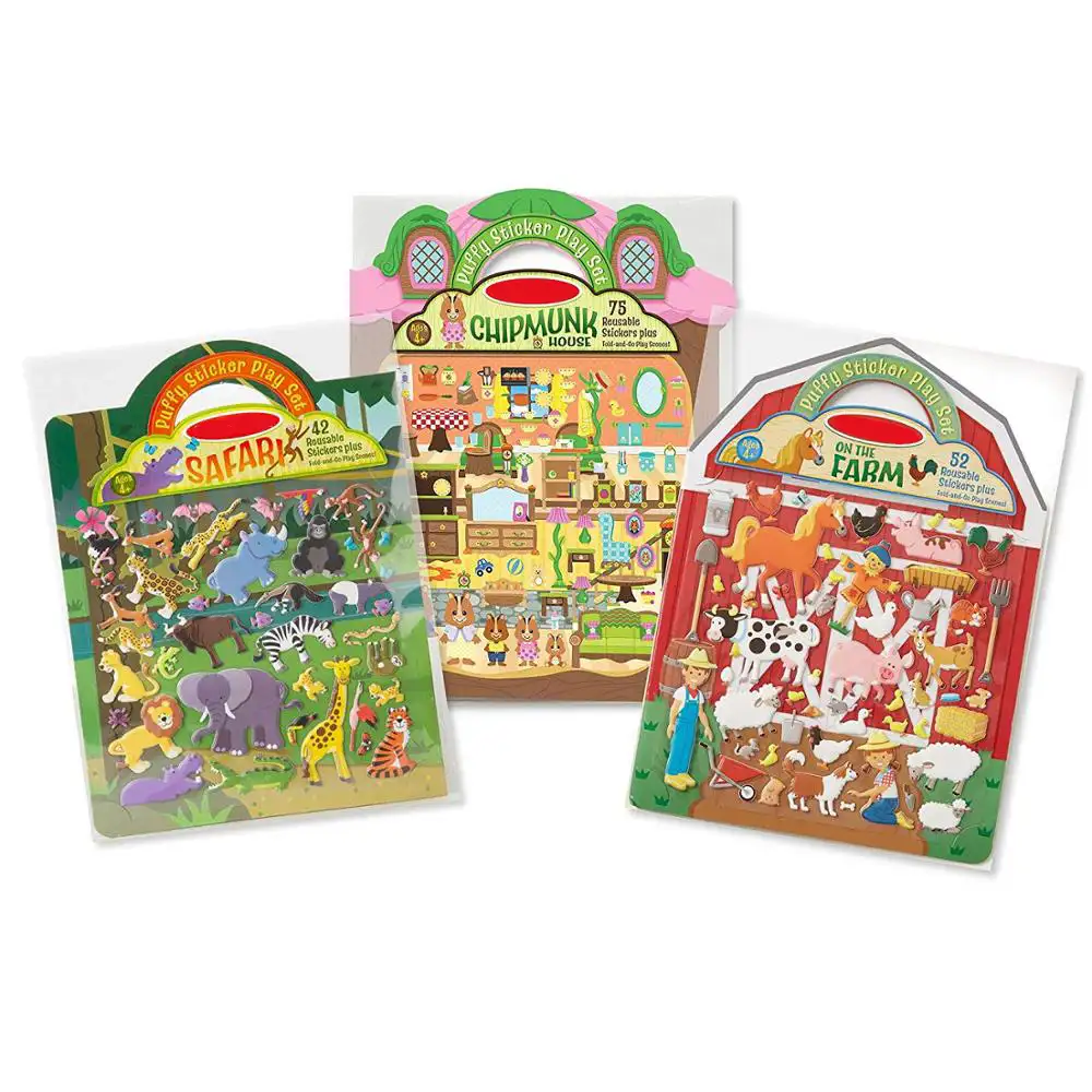 Libro di adesivi riutilizzabili gonfi personalizzati per attività per bambini fai da te educativo per giochi vestire libri adesivi per bambini regalo