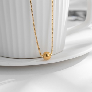 Trends 2025 Modern Unique Waterproof Anti Tarnish 316l Stainless Steel 18k <b>Real</b> Gold Orb <b>Necklace</b> for Women - Product Image 4