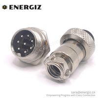 Conector circular de receptáculo hembra y macho GX16 para conector de montaje en chasis, Conector de montaje en chasis, enchufe circular