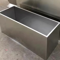 Grand pot de fleurs décoratif d'extérieur - Jardinière de luxe en acier inoxydable imperméable pour jardin et intérieur