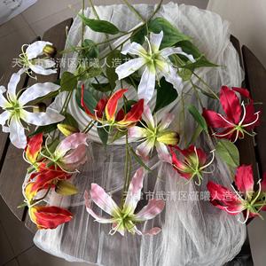 ดอกลิลลี่ไหมประดิษฐ์ Jinxi สีแดง ชมพู ขาว ส้ม เหลือง น้ำเงิน ของตกแต่งบ้าน อุปกรณ์ประกอบงานแต่งงาน จัดดอกไม้ - Product Image 1