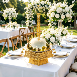 Calentador <span class=keywords><strong>de</strong></span> Comida Tipo Buffet, Hexagonal, Dorado, Estilo Europeo Elegante, para Hotel y Bodas, <span class=keywords><strong>de</strong></span> Lujo, Tallado - Product Image 3