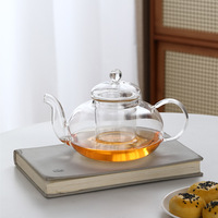 Théière en verre borosilicate haute résistance, grande capacité, pour tisanes, usage domestique, avec filtre intégré pour la séparation thé-eau, idéale pour servir le thé