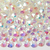 Strass électroplaqués blancs pour nail art, autocollants plats ronds DIY, accessoires de décoration pour coques de téléphone et poupées, tailles SS3-SS20