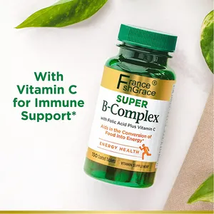 Vitamines naturels energy health super b-complex with folic acid plus vitamin c aids in the conversion of food into energy
