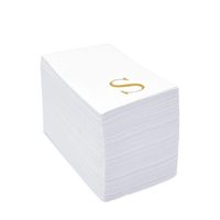 Serviettes en papier jetables pour mariage, 3 plis, motif monogramme lettre S dorée, 4x8 pouces, lot de 50, directement de l'usine OEM