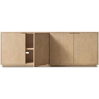 Buffet en chêne américain moderne haut de gamme RH, armoire à 4 portes de taille personnalisable, poignée en laiton de luxe, credenza en bois authentique