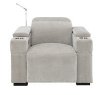 Modernes Stoff-Elektro-Relaxsofa mit Ausziehfunktion Holzrahmen 3-Sitzer für Wohnmöbel