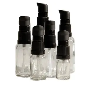 Frasco de vidro transparente para loção, frasco de vidro para óleo essencial, recipiente de emulsão, 5ml ~ 100ml, garrafa de bomba de loção, pinguim, boca