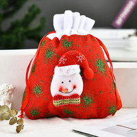 Sac cadeau de Noël de cordon de 6 pouces de tissu de feutre écologique de vente en gros d'usine de la Chine