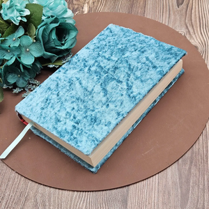 Protège-cahier personnalisé en velours extensible <span class=keywords><strong>bleu</strong></span> <span class=keywords><strong>marine</strong></span>, lavable et réutilisable, pour carnet et agenda - Product Image 6