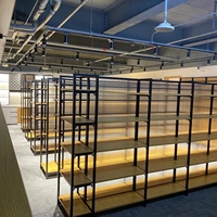 Système d'étagères modulaires en acier, réglables, multi-niveaux, avec éclairage LED, écologiques, imperméables, robustes, pour présentoirs de vente au détail