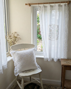 Embroidery White Flower Square <b>Seat</b> Cushion <b>Cover</b> White on White Linen Throw Pillowcase <b>Sofa</b> <b>Covers</b> for Sale - Product Image 4