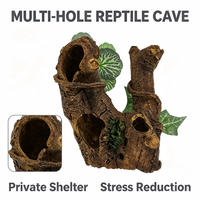 Petpetzone - Décoration de terrarium en résine texturée imitation bois flotté, écologique, pour reptiles