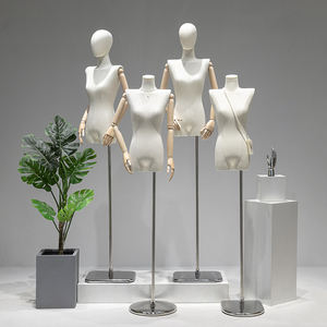 Mannequin en plastique PP sans tête, version coréenne, adulte, épaules plates, angle <span class=keywords><strong>droit</strong></span>, femme, demi-corps, pose debout, pour bijoux - Product Image 1