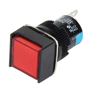 <strong>5</strong> Pin Led Cap Square Self-Return <strong>Push</strong> <strong>Button</strong> <strong>Switch</strong> 16mm AL6-M AB6-M - Product Image 1