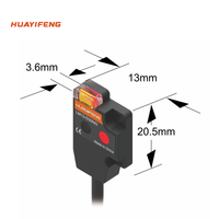 HUAYIFENG PNP Capteur photoélectrique ultra-mince à détection frontale Détecteur photoélectrique diffus 12-24VDC 2mm ~ 25mm Détecteur LED ROUGE