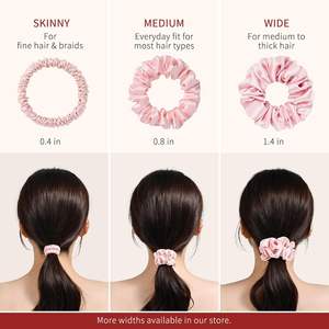 Set de Diademas y Scrunchies de Seda para el Cabello, Accesorios para Mujeres y Niñas, Scrunchies de Satén con Logotipo Personalizado - Product Image 4