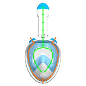 Masque de <span class=keywords><strong>plongée</strong></span> intégral, 180° °   Masque de <span class=keywords><strong>plongée</strong></span> panoramique anti-buée avec support pour caméra pour adultes - Product Image 5
