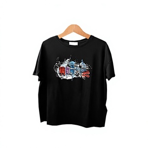 เสื้อยืดผ้าฝ้าย100% สีดำสำหรับผู้ชายเสื้อยืดธรรมดาพิมพ์โลโก้ตามสั่งสำหรับฤดูร้อน - Product Image 1