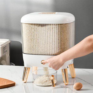 10kg Automatic Organizer Box Kunststoff-Press deckel für die Aufbewahrung von Lebensmitteln in der Küche Versiegelte Dosen für die Aufbewahrung von Reis kübeln in loser Schüttung - Product Image 1