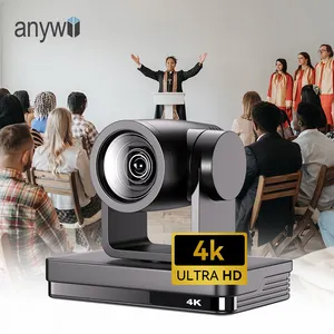 चर्च स्टूडियो के लिए Anywii ऑटो ट्रैकिंग कैमरा 4K UHD PTZ NDI कैमरा 12X ऑप्टिकल ज़ूम वीडियो कॉन्फ्रेंस कैमरा