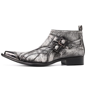 <span class=keywords><strong>Prix</strong></span> usine italie marque hommes bottes en cuir bout pointu en métal fermeture éclair peau de vache rétro hommes <span class=keywords><strong>chelsea</strong></span> bottes grande taille - Product Image 2