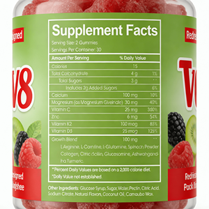 उच्च वृद्धि विटामिन गुम्मस कैल्शियम 100 मिलीग्राम मैग्नीशियम ग्लाइसिनेट 30 मिलीग्राम जस्ता अश्वगंधा ऊंचाई वृद्धि गुम्मस - Product Image 2