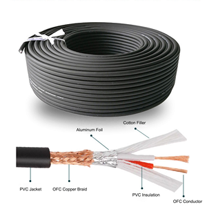 สายไมโครโฟน HI-FI ทองแดงบริสุทธิ์ถัก AL ฟอยล์ป้องกันสองชั้นสายสัญญาณเสียงระดับมืออาชีพ 24AWG 2 แกน รองรับ XLR <span class=keywords><strong>RCA</strong></span> 6.35 มม. - Product Image 5