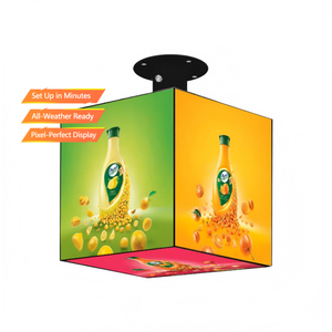 Afficheur numérique tactile magique, cube LED, affichage sur 4/5 côtés, intérieur/extérieur, publicité en magasin, 5v, montage facile, suspendu, debout - Product Image 1