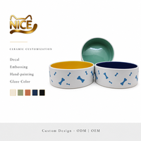 Bol pour animaux de compagnie en céramique de 6 pouces, fabrication OEM directe, motif personnalisé de luxe, logo personnalisé, bol pour chat, bol pour chien, céramique arrondie