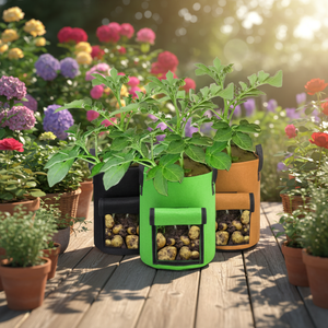 Pot de culture <span class=keywords><strong>en</strong></span> tissu pour plantes, sac de culture pour pommes de terre, tomates, fleurs, biodégradable, moderne, multi-usages, seau de culture - Product Image 1