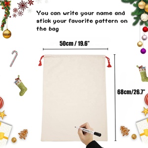 Double Layers <strong>Large</strong> <strong>Christmas</strong> Santa Sacks Xmas Linen Xmas Sack <strong>Bag</strong> With Drawstrings - Product Image 5