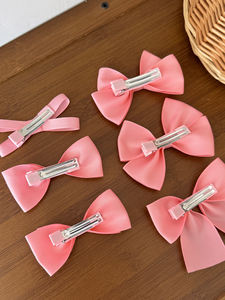 Juego de pinzas para el pelo con Lazo de cinta Rosa dulce para Princesa, pinzas para el cabello rotas y accesorios para el cabello atados trenzados para niñas - Product Image 5