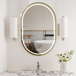 Moderno marco redondo inteligente LED <span class=keywords><strong>baño</strong></span> gabinete <span class=keywords><strong>espejo</strong></span> pantalla táctil tocador luces moda <span class=keywords><strong>baño</strong></span> <span class=keywords><strong>espejo</strong></span> <span class=keywords><strong>luz</strong></span> para tocador moderno - Product Image 2