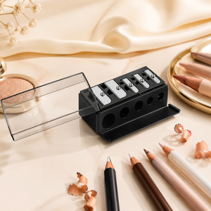 1 pièce <span class=keywords><strong>Taille</strong></span>-<span class=keywords><strong>crayon</strong></span> cosmétique 5 trous pour crayons à sourcils, eye-liner, crayons à lèvres, illuminateur et anticernes, en plastique, portable - Product Image 1