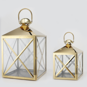 Ensemble de 2 <span class=keywords><strong>lanternes</strong></span> de mariage dorées, grande lanterne marocaine suspendue en métal, design entièrement ajouré, lanterne d'extérieur - Product Image 3