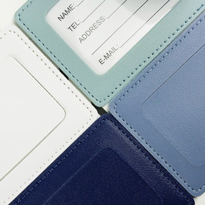 Zonyin Thickened PU Leather Luggage Tag Luxury <b>Suitcase</b> Boarding Pass Tag Portable Travel Identity Label Bag Hanging Charm - Product Image 4