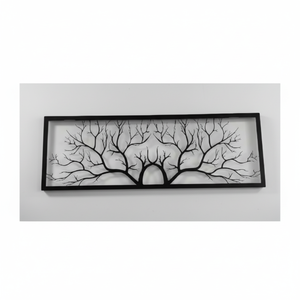 Arte Mural Metálico Grande de Alta Calidad, Decoración de Árbol, Bosque Moderno, Marco Negro, Decoración Interior para Colgar, Regalo de Pascua o Inauguración de Casa, India - Product Image 1