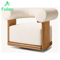 Fauteuil pivotant moderne haut de gamme en bois de teck pour appartement, parc, salle de sport, maison, bar, extérieur, villa, salle à manger, jardin