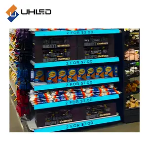סופרמרקט חנות קניון UHLED מדף פרסום תצוגת LED חכמה P1.2 מסך מדף LED תצוגת מדף