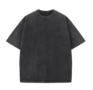เสื้อยืดคอตตอนผู้ชาย แขนสั้น คอกลม สีพื้น ทรงปกติ ผ้าเจอร์ซีย์ ระบายอากาศได้ดี พิมพ์ลายโลโก้ด้านหน้า - Product Image 3