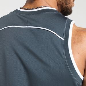 Vente en gros de débardeurs de sport pour hommes personnalisés avec logo, en maille, unis, pour la salle de sport, débardeurs côtelés pour hommes - Product Image 5