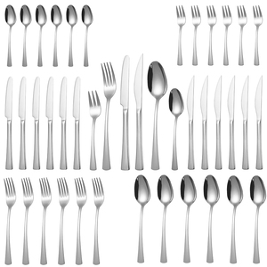 Juego de cubiertos de lujo para boda Besteck, 6/24/36 Uds., cuchillo para carne, tenedor, cuchara, juego de cubiertos para restaurante, juego de cubiertos de acero inoxidable - Product Image 1