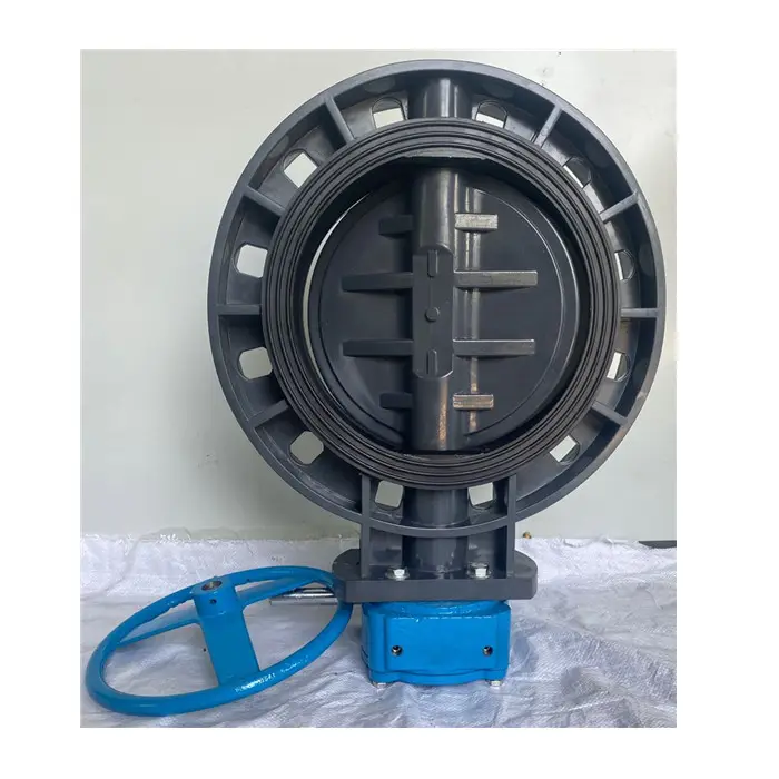 iso factory rock bottom price complete set 2inch to 16inch UPVC flange UPVC butterfly valve gearbox type