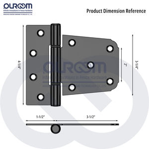 Engsel T tumpul baja tahan karat 3.5 inci fitur penutup lembut untuk pengurang kebisingan ayunan halus untuk gerbang kayu luar ruangan - Product Image 2